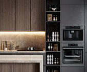 Render image of a modern kitchen interior