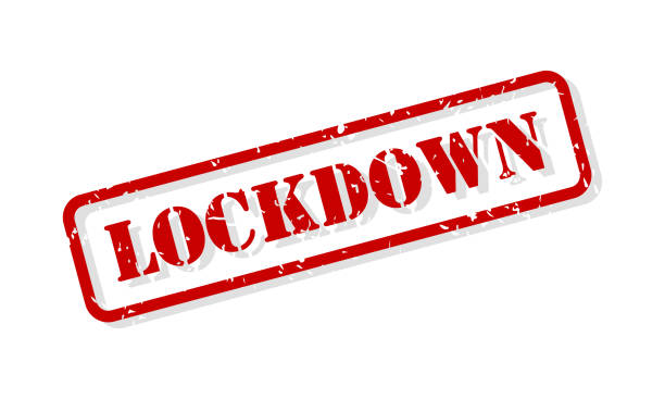 lockdown rubber stamp wector - government shutdown stock illustrations