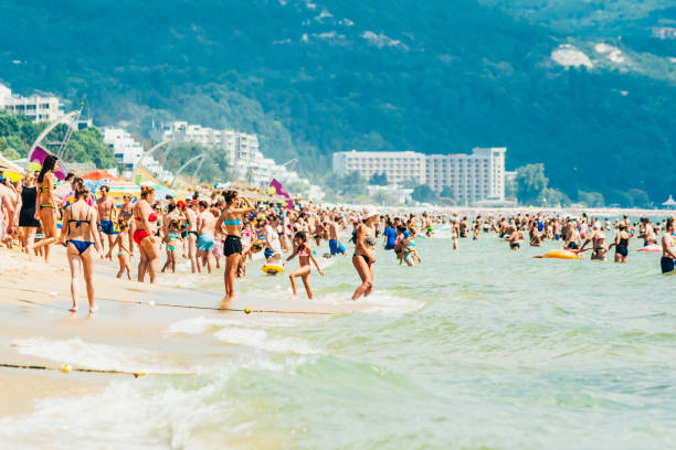 istock Beach full of tourists for vacation 1217241062