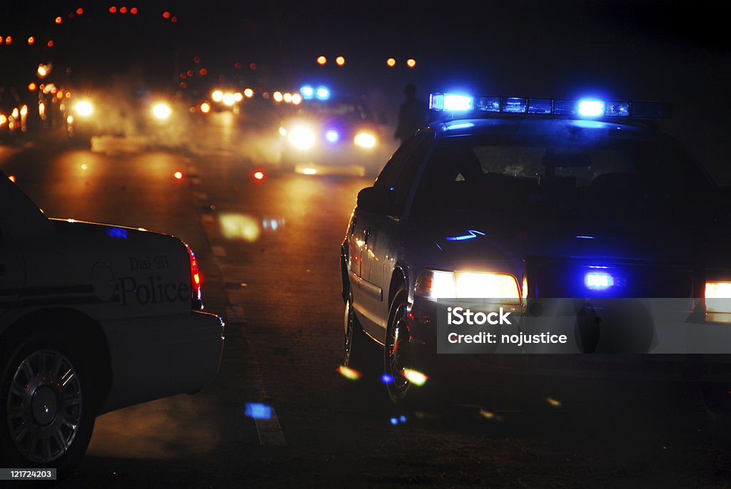 Acidente Cena de - Royalty-free Carro de Polícia Foto de stock