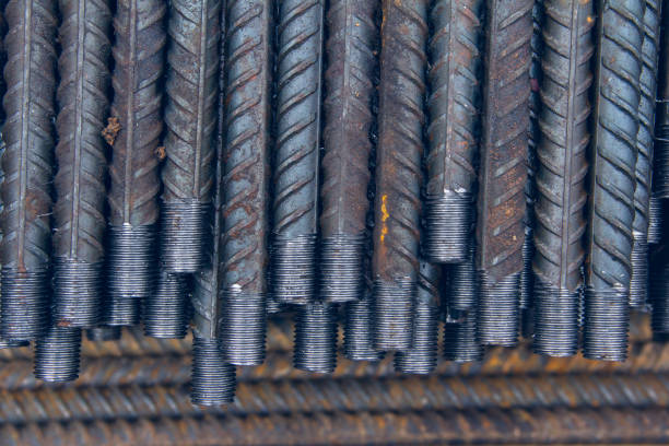 istock Rebar steel work reinforcement at a construction site. Reinforcement for concrete work 1217242156
