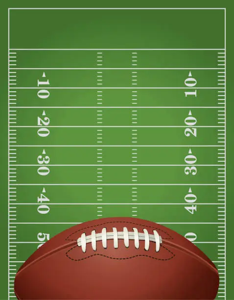 Vector illustration of American Football and Field Background Illustration