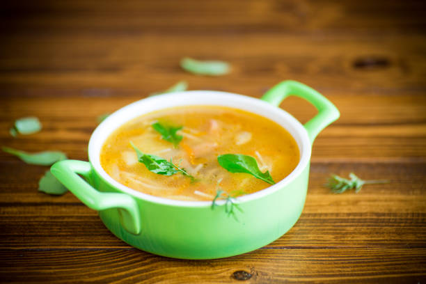 istock spring soup with vermicelli, vegetables and herbs 1217243915