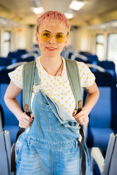 istock Stylish girl on board 1217246919