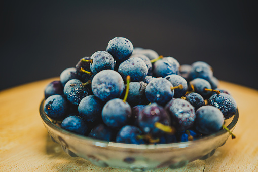 Many tasty fresh bilberries as background, closeup view