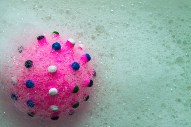 istock mock-up of a coronavirus molecule in white soap suds 1217251173