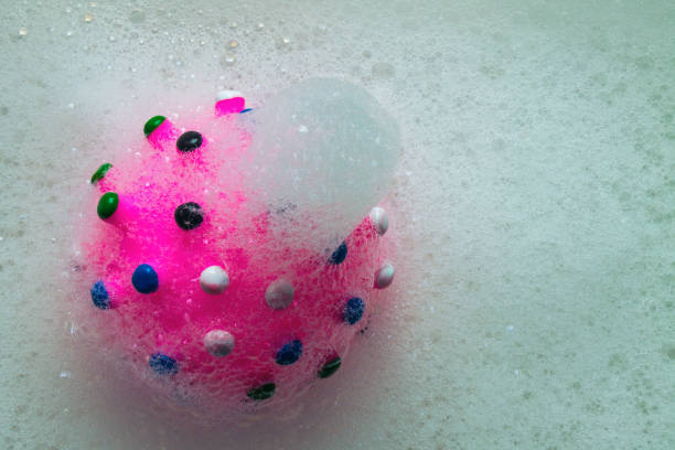 istock mock-up of a coronavirus molecule in white soap suds 1217251191