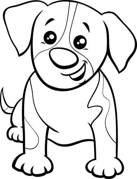 Drawing Of Black And White Spotted Dogs Illustrations, Royalty-Free Vector  Graphics & Clip Art - iStock