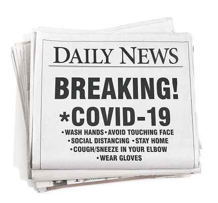 Newspaper Headline Coronavirus Health Guidlines