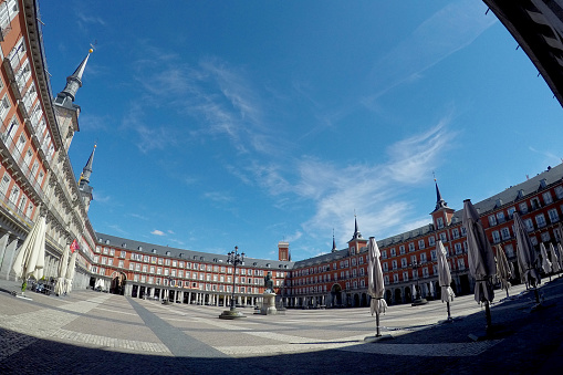 The city of Madrid, always full of people and tourists, is now deserted due to confinement to fight against COVID-19