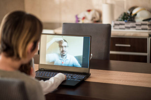 istock Video call between separated family during coronavirus, covid 19 quarantine 1217256604