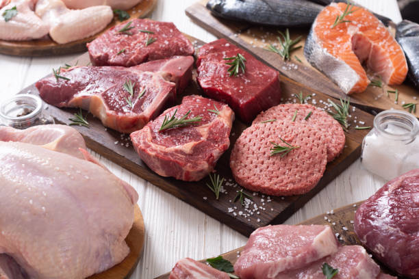 istock Assortment of meat and seafood 1217259413