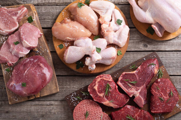 istock Assortment of meat and seafood 1217261007
