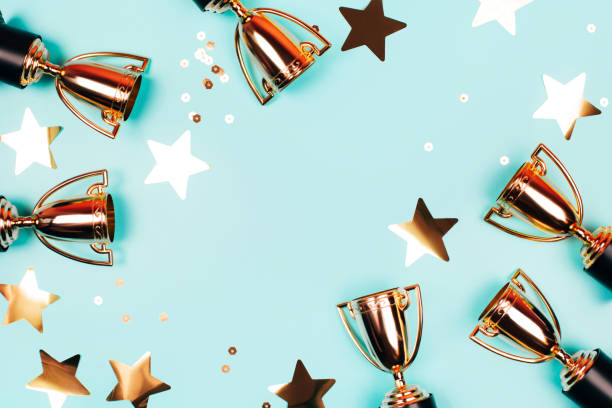 istock Golden cups of winner 1217264992