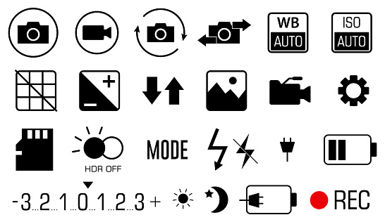 set of mobile phone photography element. eps 10 vector, easy to modify