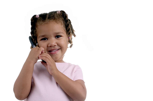 Worried baby sit o a coach and talk by phone