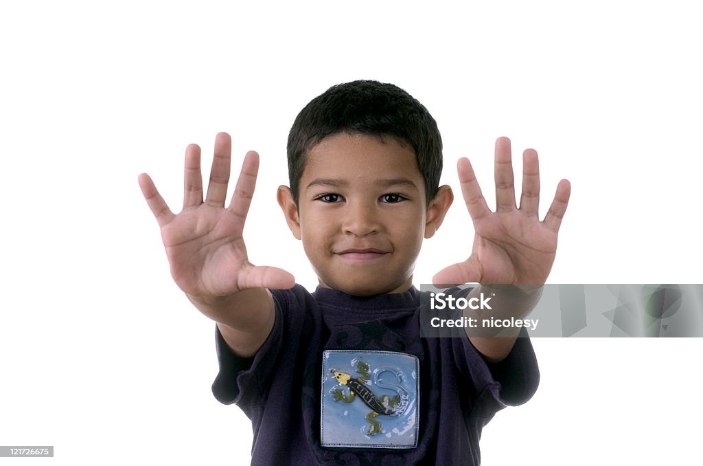 Young Boy Holding a manos - Foto de stock de Número 10 libre de derechos