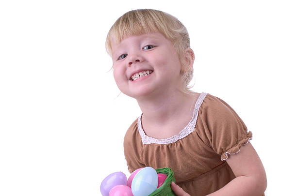 istock Little Girl with an Easter Basket 121726705