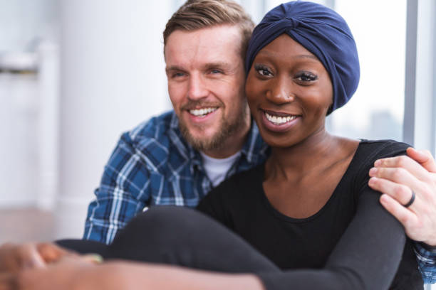 istock Husband hugging recovering wife 1217268184