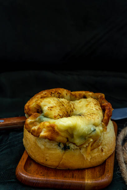 istock Spinach Brioche on the wooden tray. 1217268833