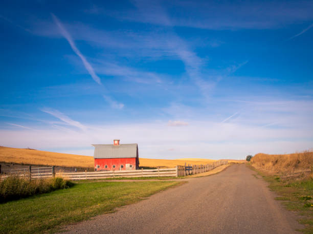 istock Red barn in rural United States 1217269309