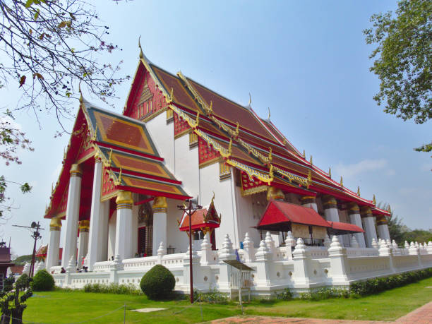 Wihan Phra Mongkhon Bophit in Ayutthaya That has been well restored Inside there is a statue of a large president Buddha. Name Phra Mongkhon Bophit.