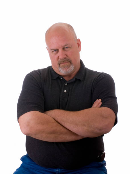 Confident Bald Old Man Isolated Stock Photo - Download Image Now