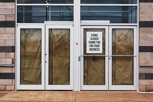 A vacant retail space in a retail shopping park.