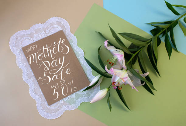 istock Card, banner, pattern for a discount of 50 percent for mother day 1217280077