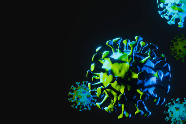 istock virus Covid-19, 2019-nCov or coronavirus concept symbol, 3D rendering graphic background microscope virus closeup for  flu outbreak with influenza as global dangerous flu strain cases as a pandemic 1217280381