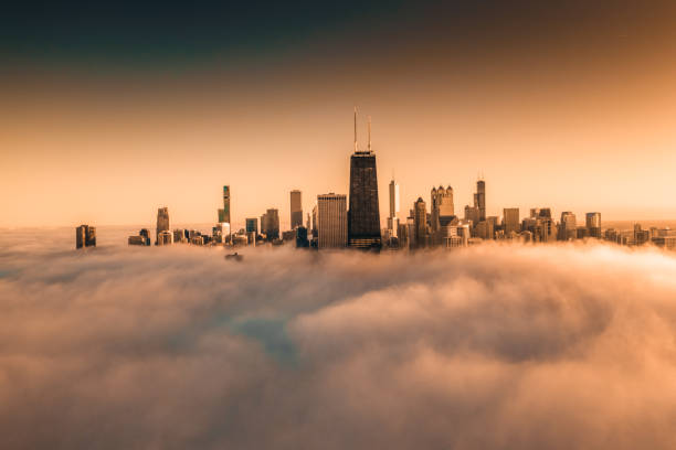 istock Dramatic View of Downtown Chicago at Sunset 1217280408