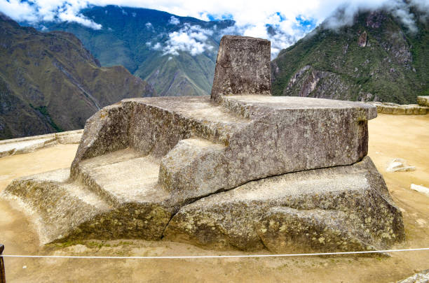 The Inti Watana, Intihuatana, or Intiwatana, is one of the strangest and most enigmatic structures at Machu Picchu. Known as the “hitching post of the sun,” many archaeologists believe this carved stone structure served as some kind of sundial or calendar. Similar structures are found at other important Inca sites, but many were deliberately damaged by the Spanish conquistadores.