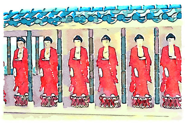 This is my Photographic Image of a Buddhas at a Temple in a Watercolour Effect. Because sometimes you might want a more illustrative image for an organic look.
