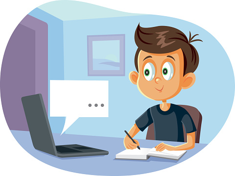 Student In Digital Homeschool Online Class Program Cartoon Stock Illustration - Download Image Now - iStock Student In Digital Homeschool Online Class Program Cartoon Stock Illustration - Download Image Now - iStock