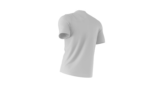 Blank white american football jersey mockup, side view, 3d rendering. Empty tshirt grid protect for rugby player uniform mock up, isolated. Clear professional football team clothing template.