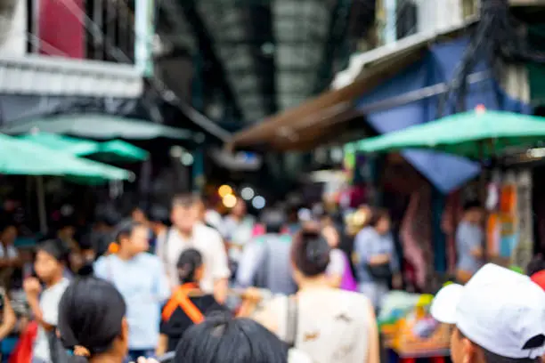 Photo of Abstract of blurry crowded people background