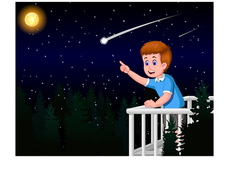 Handsome Boy Look Falling Star Trong The Night Cartoon Hình minh họa Sẵn có  - Tải xuống Hình ảnh Ngay bây giờ - iStock