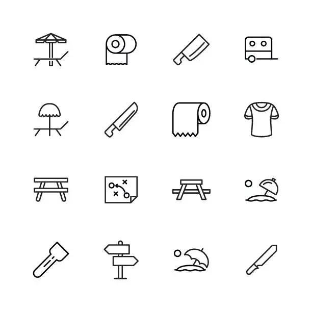 Vector illustration of Vector line icons collection of travel.