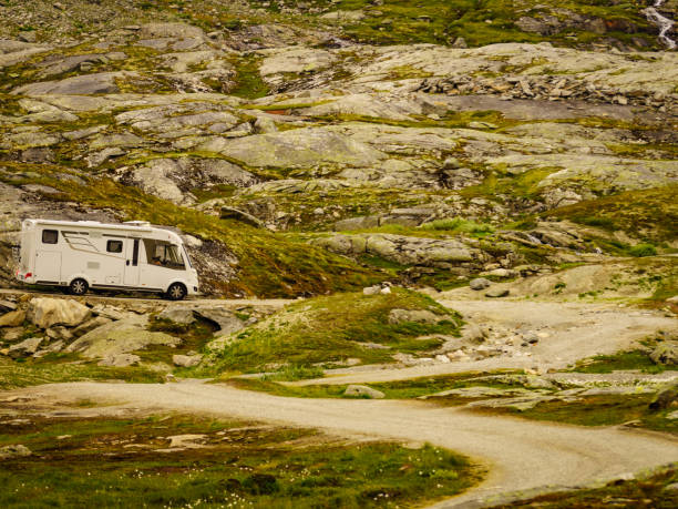 istock Camper car in norwegian mountains 1217299601