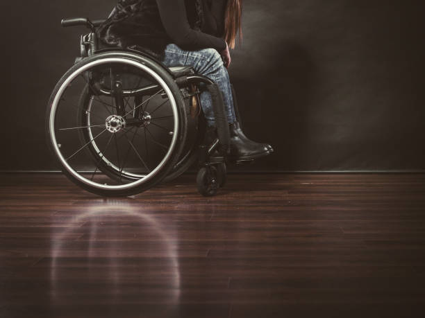 istock Depressed person on wheelchair. 1217299686
