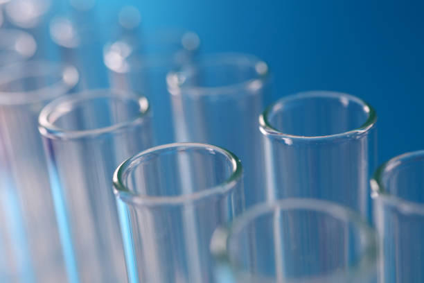 istock Set of test tubes in laboratory standing in row 1217302091