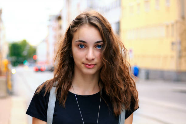 Beautiful girl walking on the street