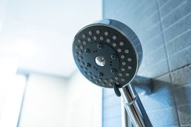 istock Shower head. Shower room details close up. 1217307189