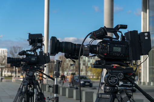 Berlin, Germany - March 31, 2020: Digital camera, professional filming equipment