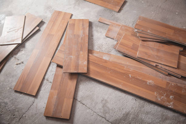 istock New wooden laminate on the floor. 1217311551