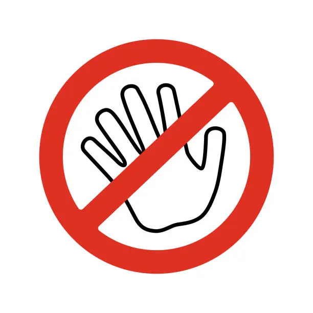 Vector illustration of Do not touch hand icon sign
