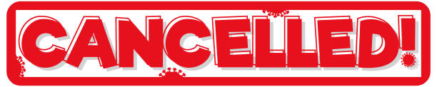 istock Font design for word cancelled in red color 1217316506