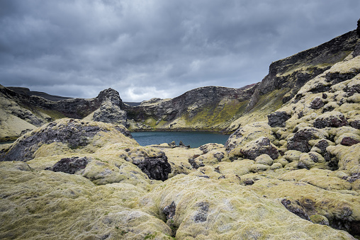 Laki craters or Lakagígar is a volcanic fissure in the south of Iceland