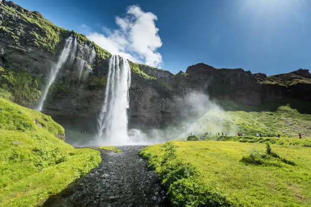 Photo of Seljalandsfoss waterfall in Iceland in Summer