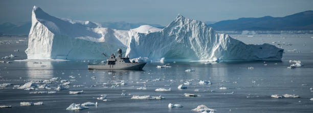 istock Beautiful landscape with large icebergs 1217318636